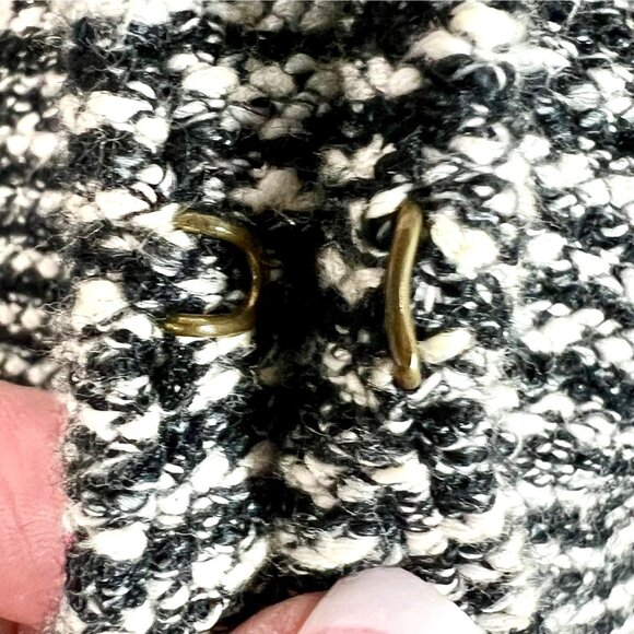 Talbots Petites 2P Berkeley Black & White Tweed Knit Blazer Nubby Cozy - Picture 5 of 11